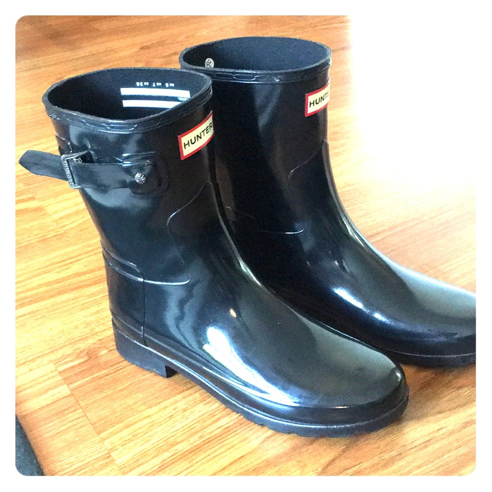 Hunter Original Refined Short Gloss boots EUC